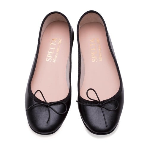 Ballet Flats - Nappa Black Spelta Milano | Pierotucci