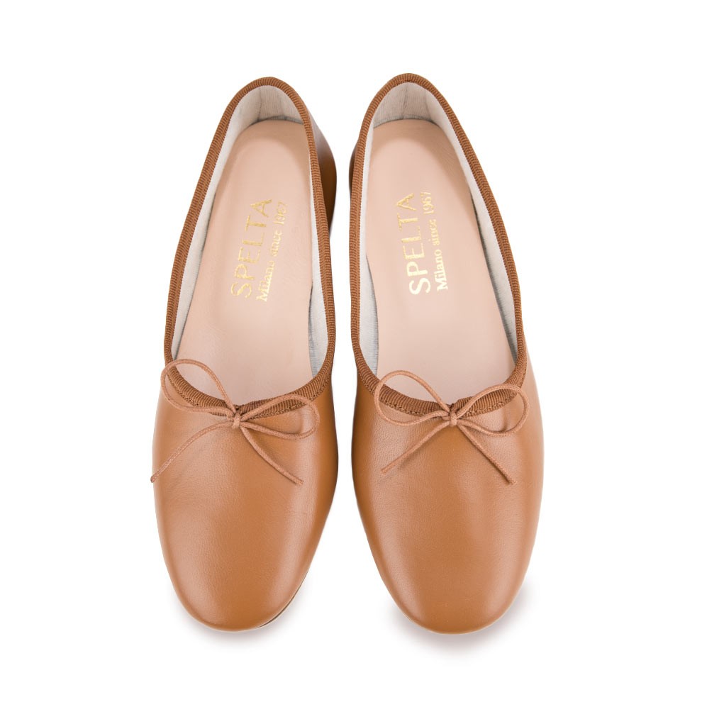 芭蕾鞋- 纳帕羊皮棕色棕色| Shop online
