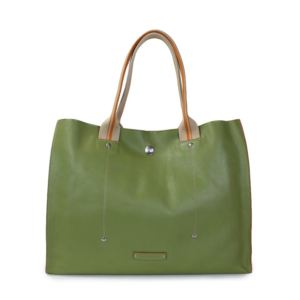 Large Double Handle Tote Bag Green