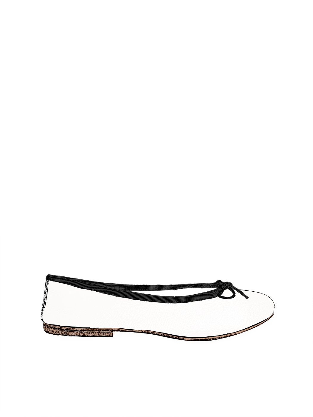 Ballet Flats White Black Trim