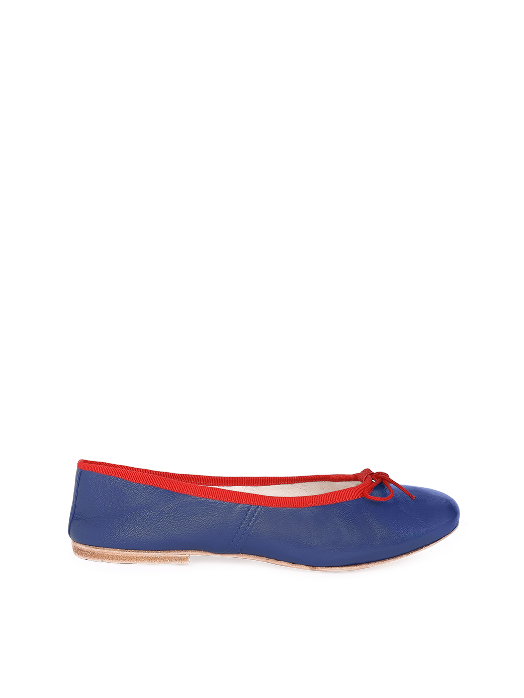 Ballet Flats Navy Blue Red Trim