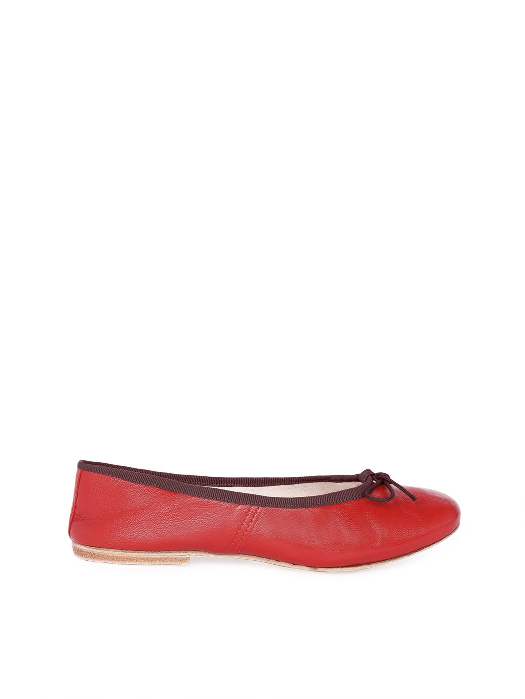 Ballet Flats Red Bordeaux Trim