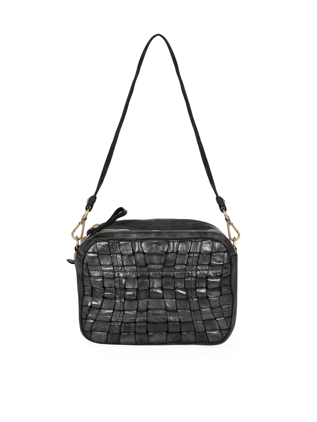 Woven Convertible Crossbody Clutch Bag Ostumi Black