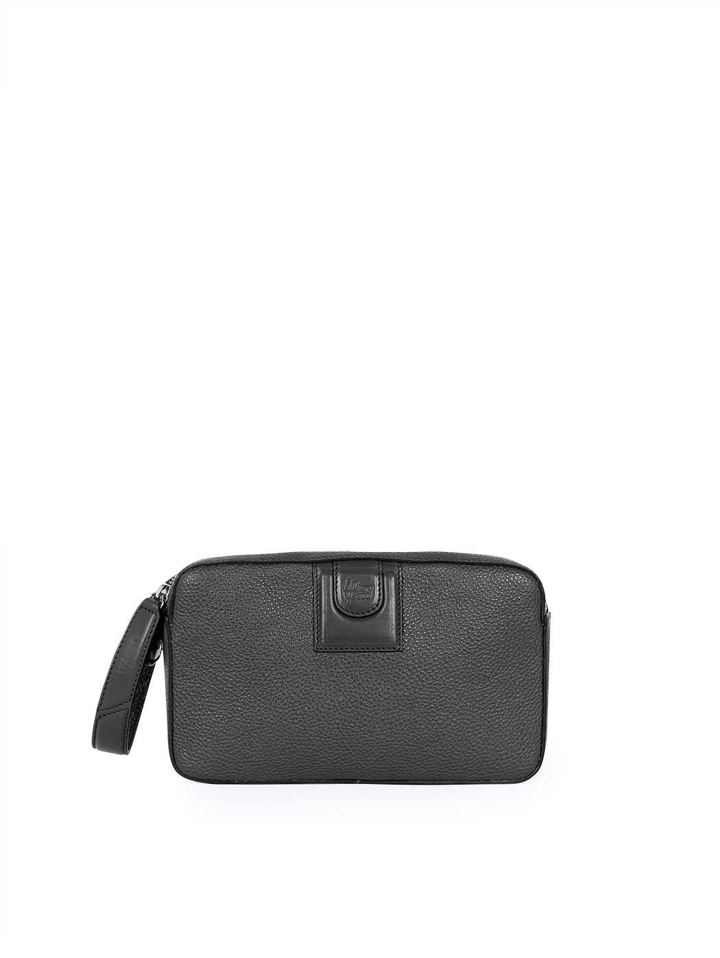 Travel Toiletry Embossed Leather Case Black