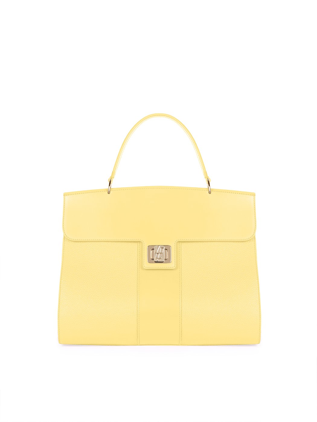 Luxury 50s Top Handle Handbag Plautilla Lemon Yellow