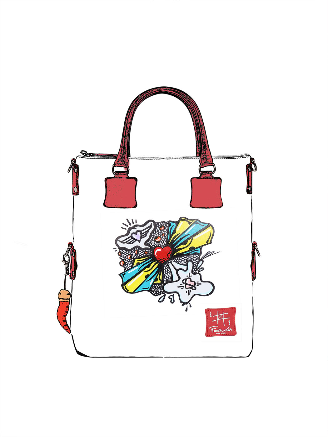 Tote Bag with shoulder strap - Doodle by Fortunata