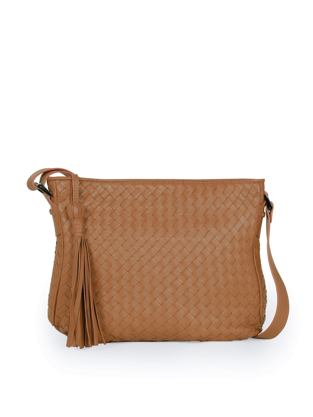 Classic Silhouette Woven Shoulder Bag