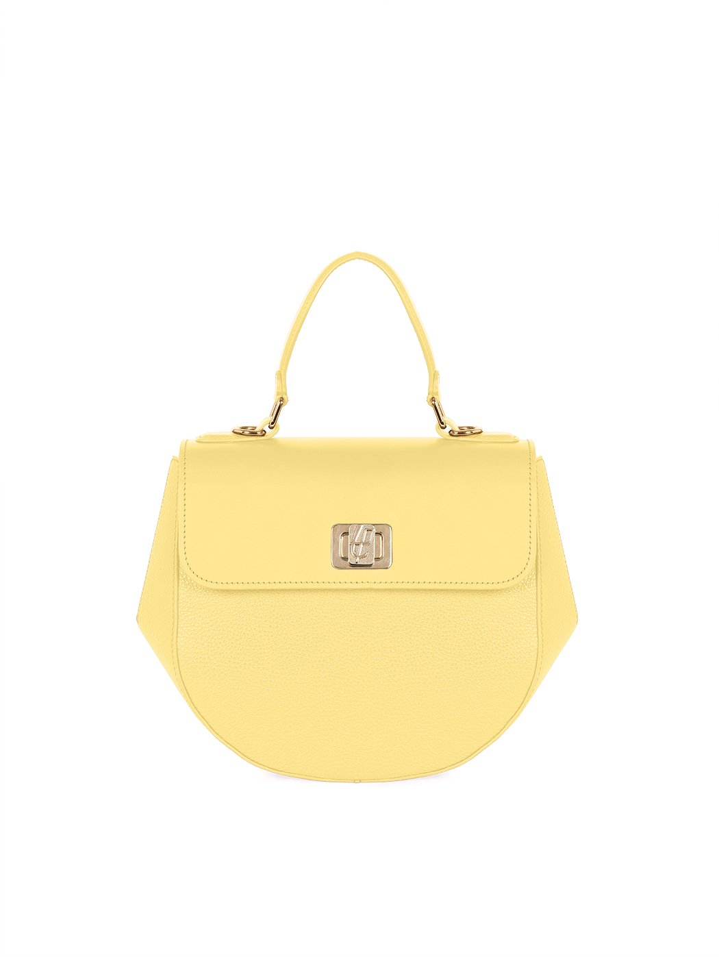 Crossbody Top Handle Leather Bag Bice Lemon Yellow