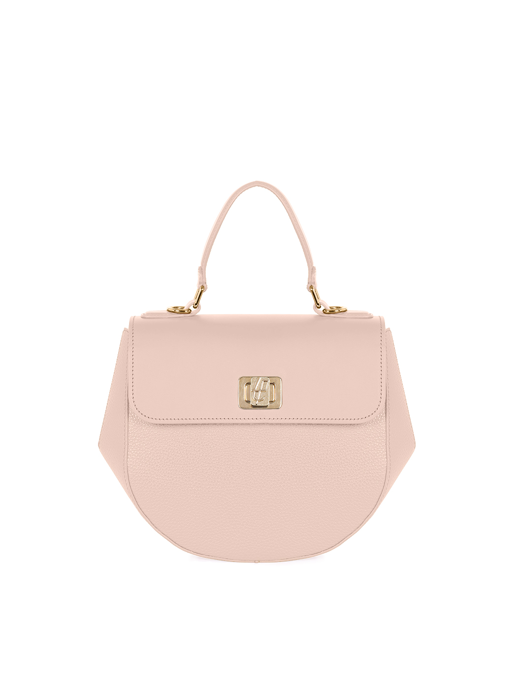 Crossbody Top Handle Leather Bag Bice Blush Pink