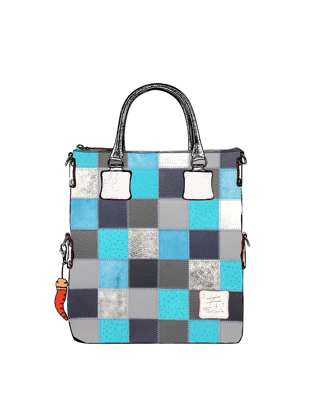 Leather patchwork tote, patchwork bag, giant leather tote, pastel