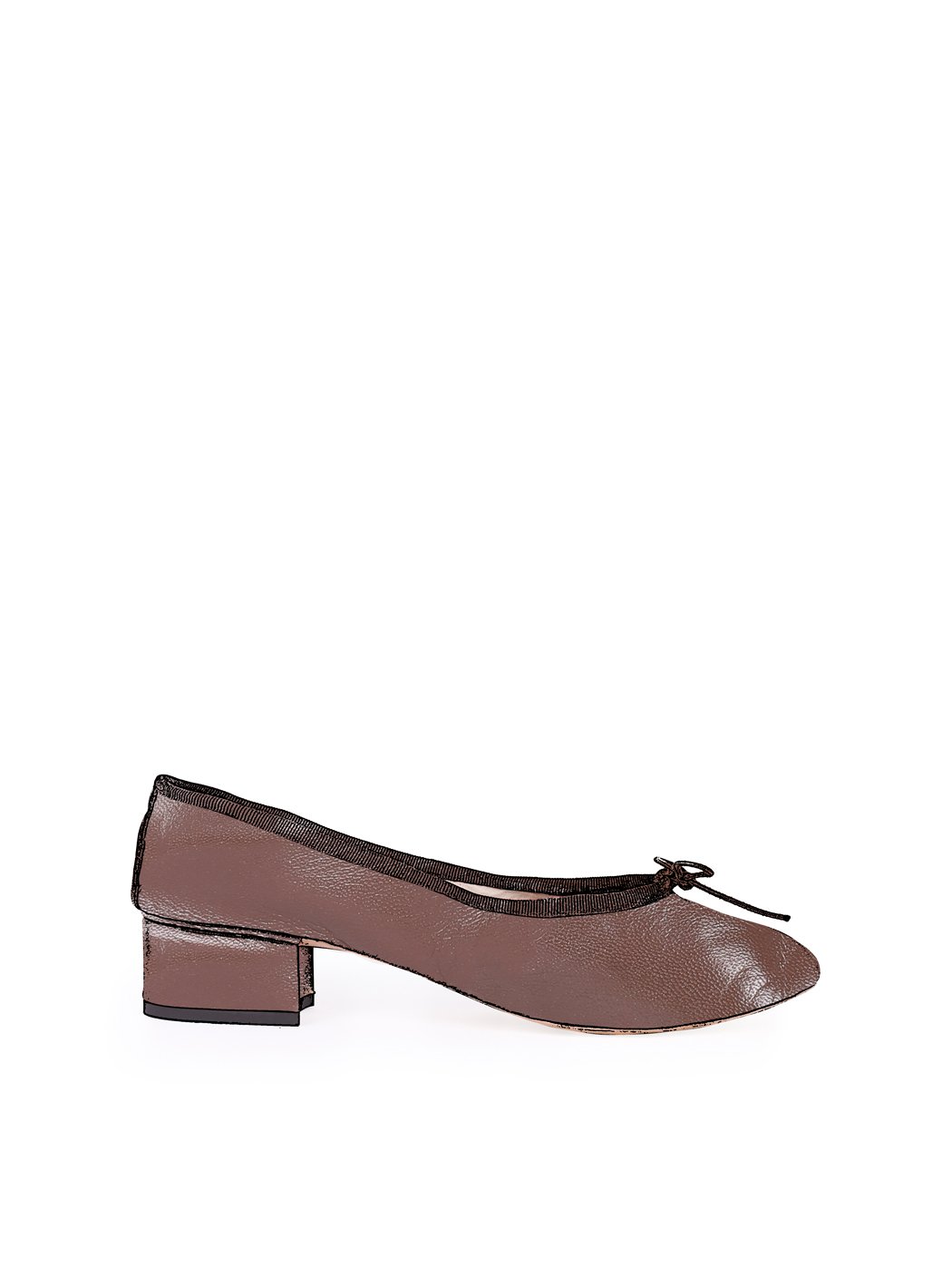 Ballet Pumps Block Heel Chocolate 15-Chocolate