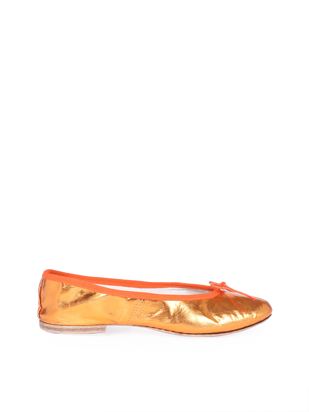 Ballet Flats Orange Metallic