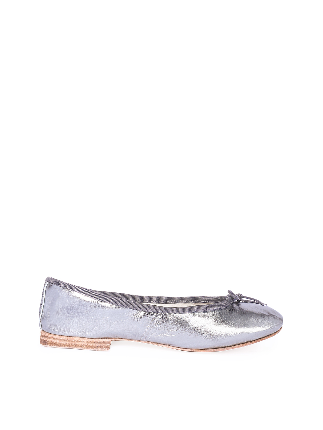 Ballet Flats Metallic Silver Double Hell 16-Silver (Metallic)