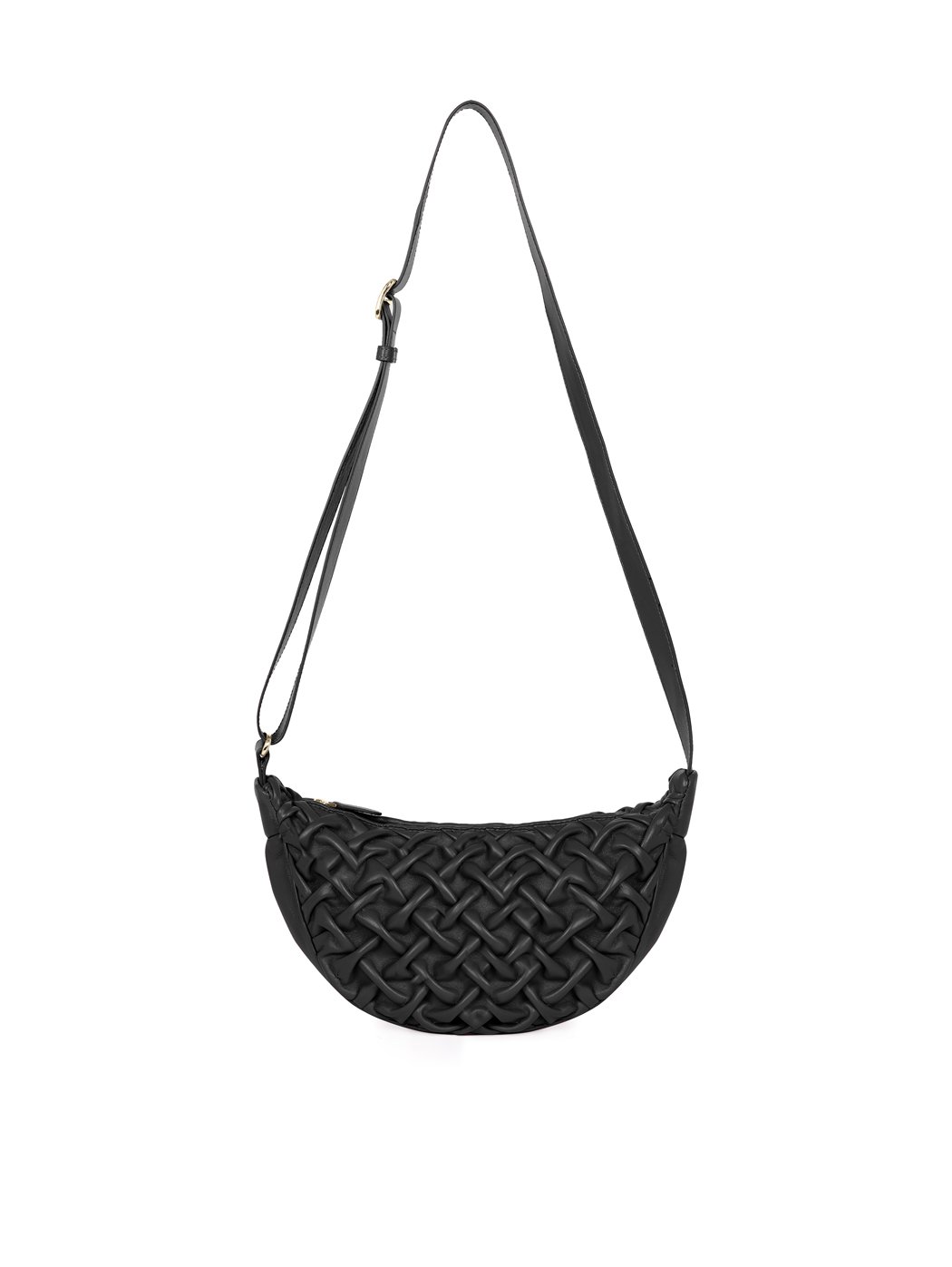 Midi Crescent Moon Smocked Weave Crossbody