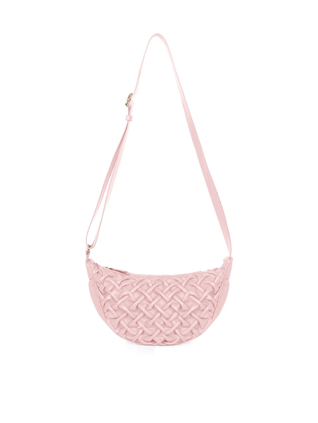 Midi Crescent Moon Smocked Weave Crossbody