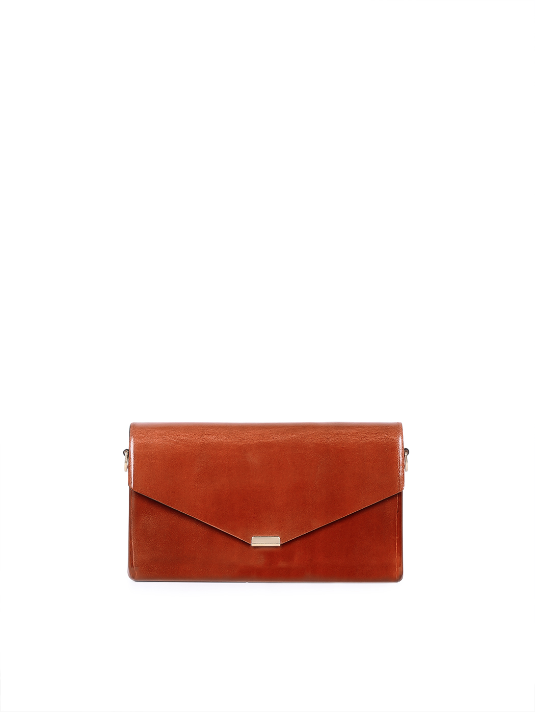 Envelope Pochette Wallet with Chain Leather Cuoio Tan