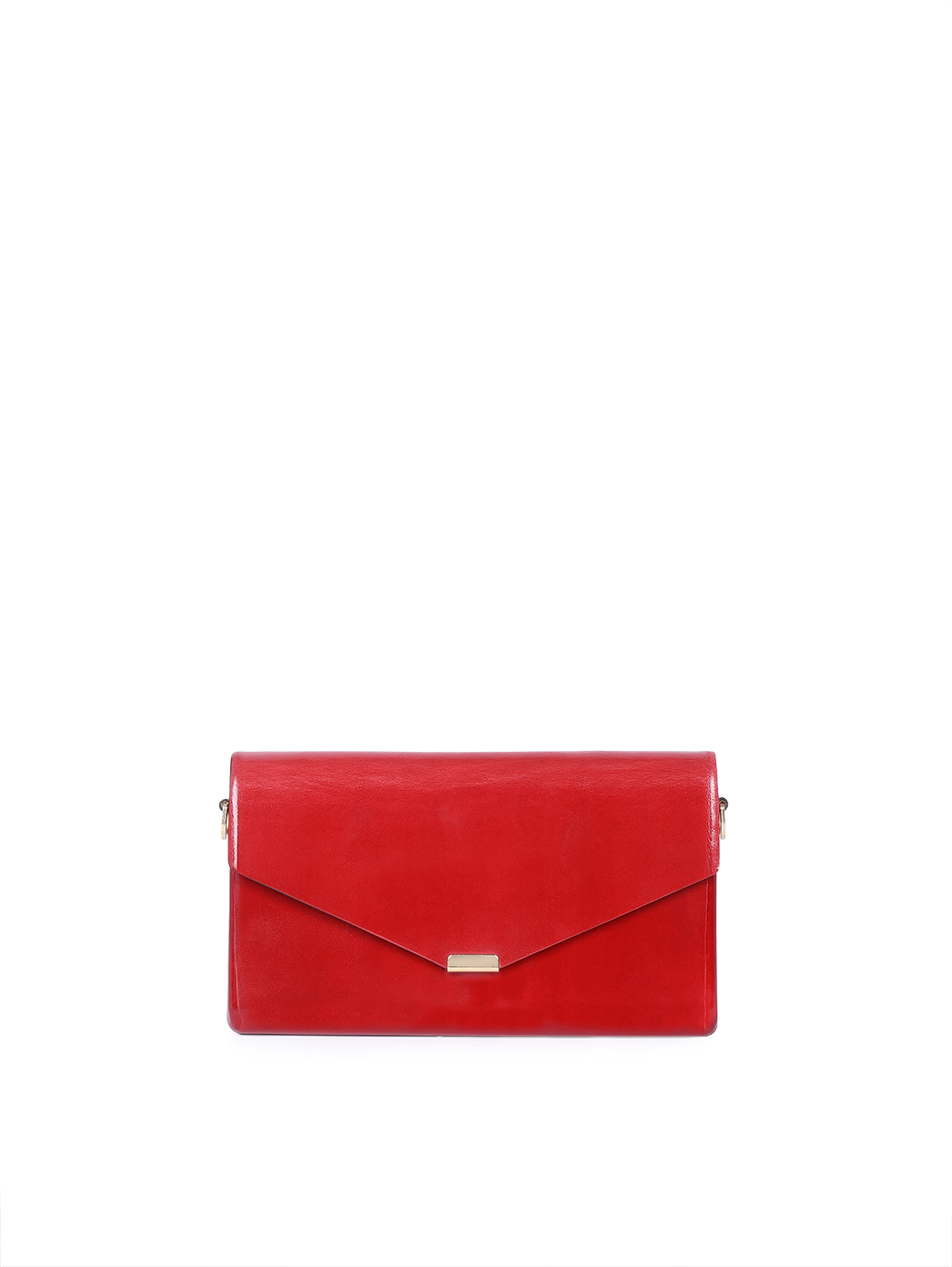 Pochette rigida in cuoio rosso