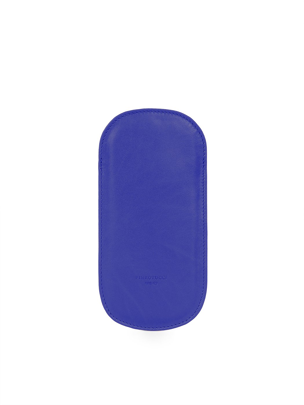 Smooth Leather Slim Eyeglass Case Blue