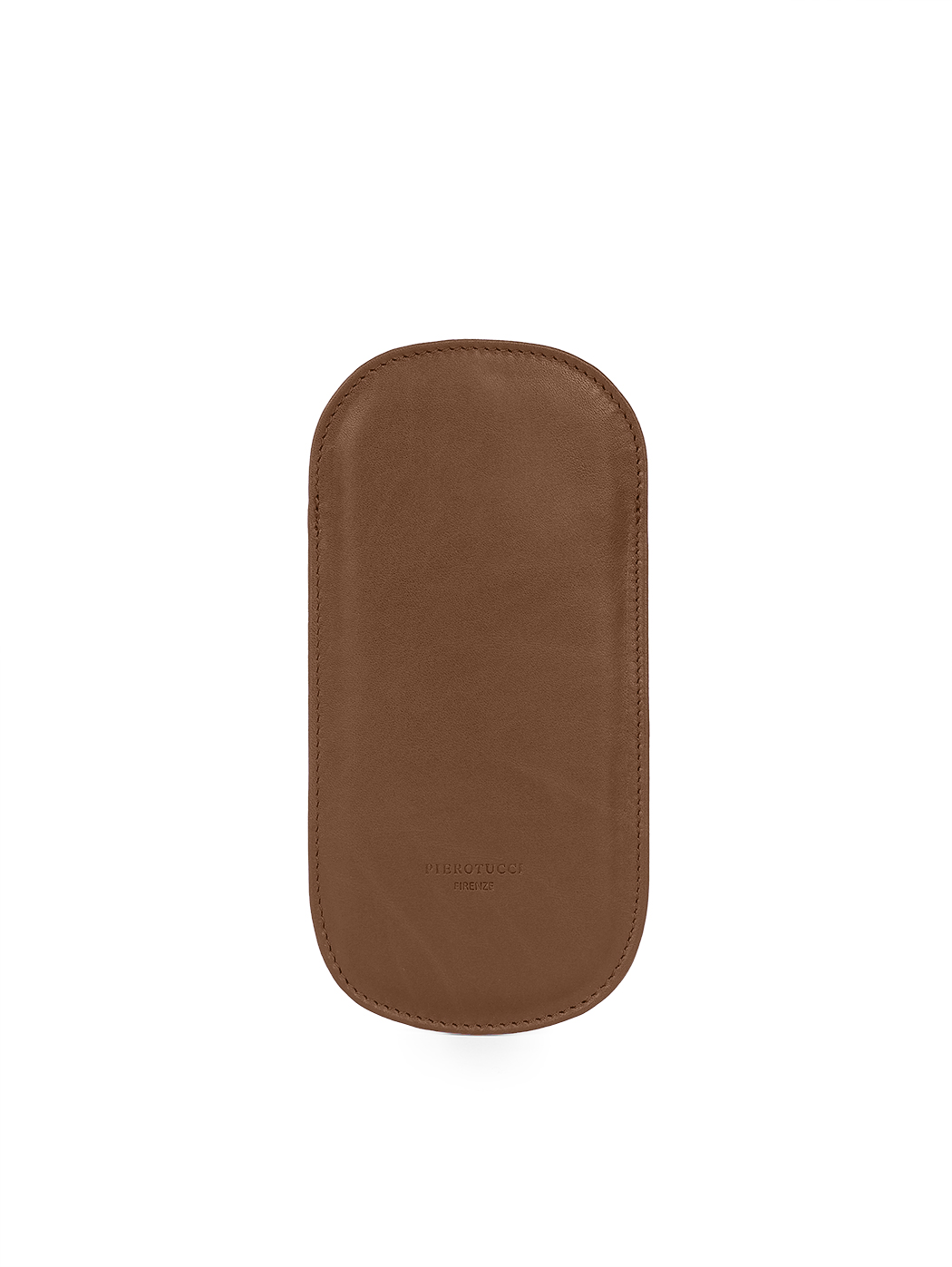 Smooth Leather Slim Eyeglass Case Brown