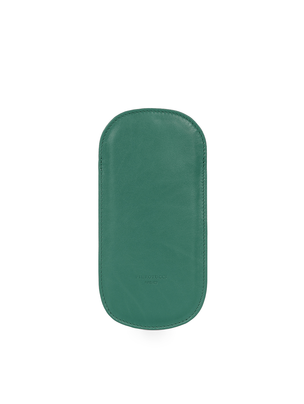 Smooth Leather Slim Eyeglass Case Jade Green