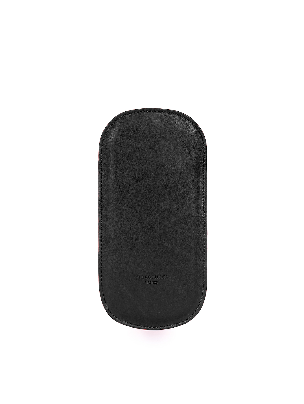 Smooth Leather Slim Eyeglass Case Black