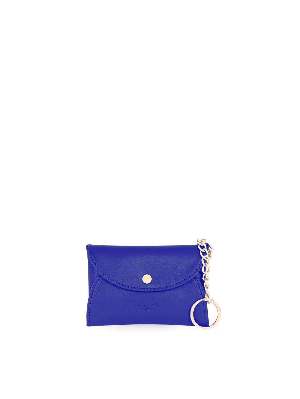 Mini Leather Keychain Coin Pouch Blue