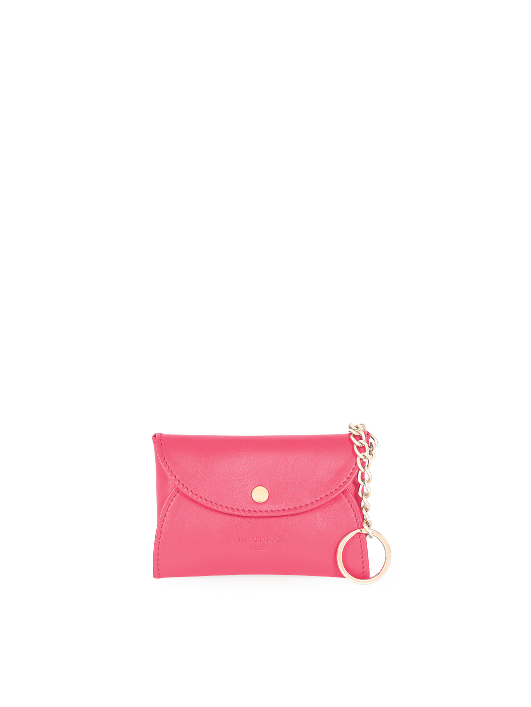 Fuchsia leather sachet key ring