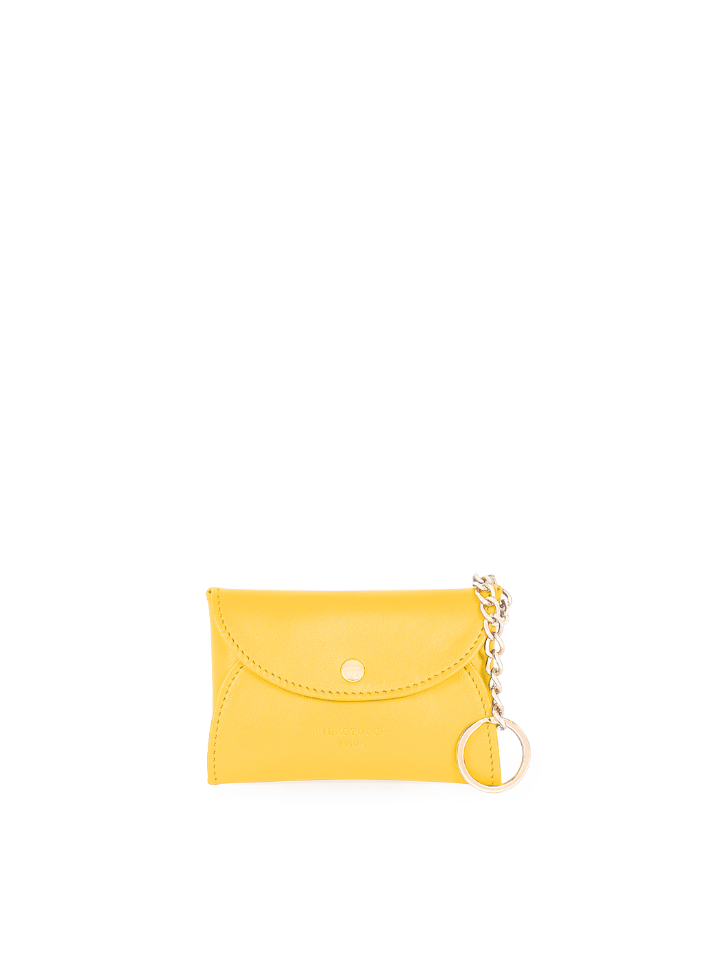 Mini Leather Keychain Coin Pouch Yellow