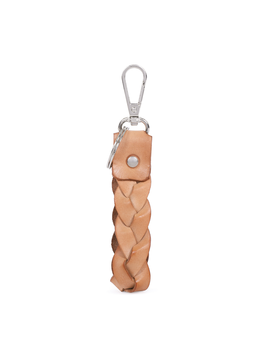 Braided Strap Cuoio Leather Key Ring Natural