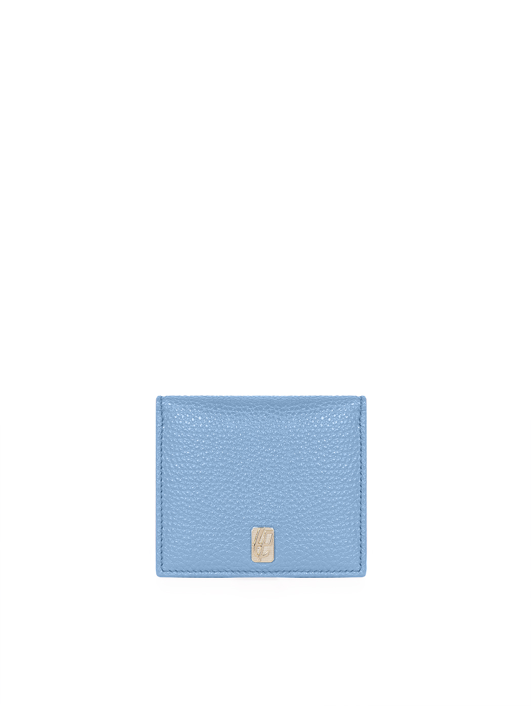 Compact Bifold Card Coin Wallet Leather Sky Blue