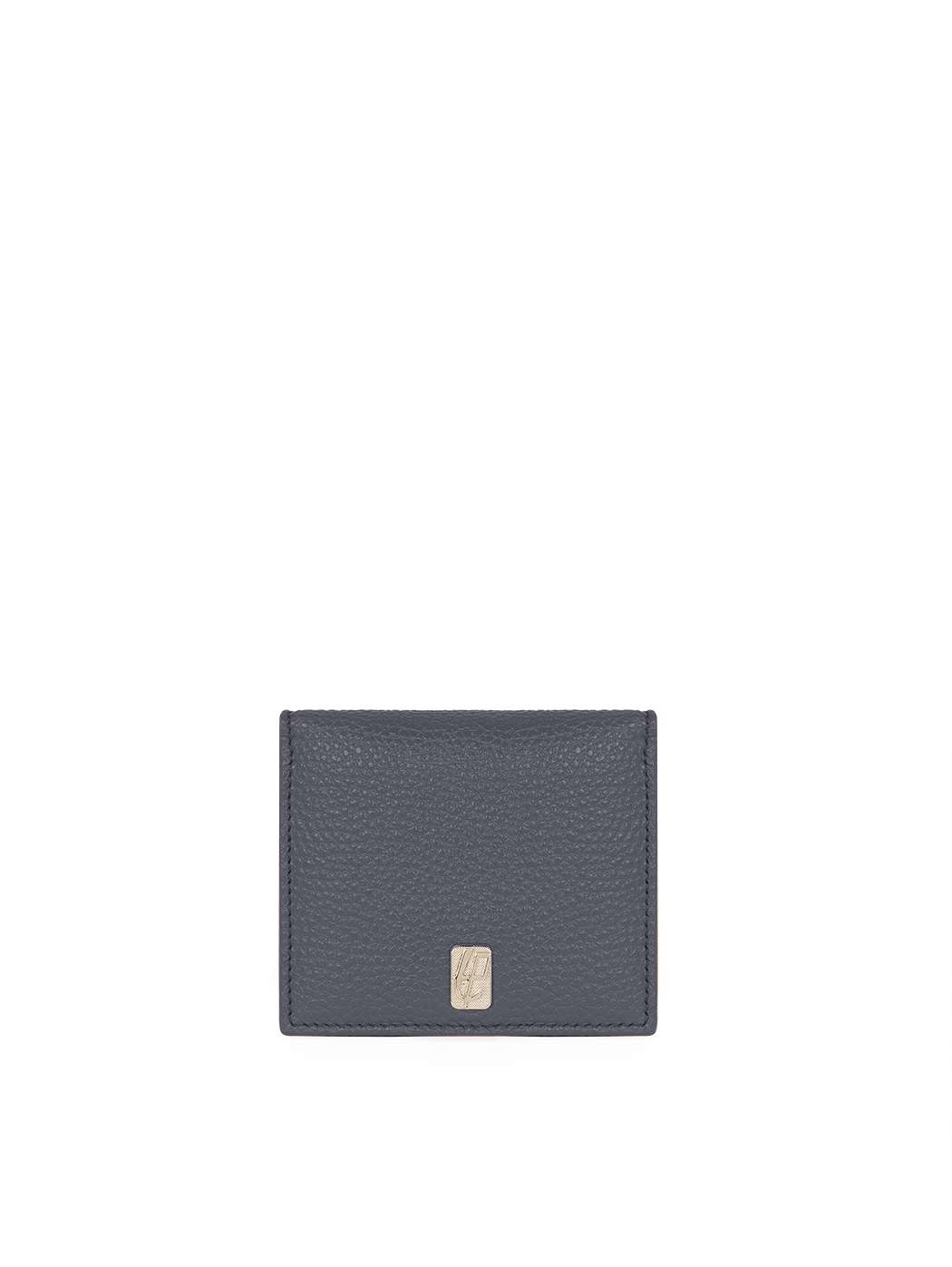 Compact Bifold Card Coin Pocket Wallet Leather Navy Blue