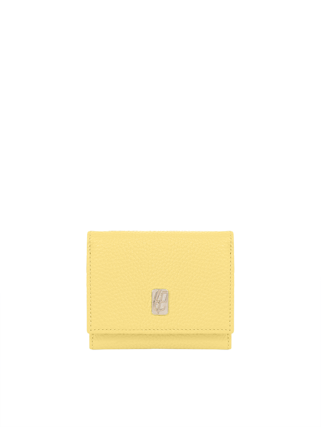 Compact Embossed Trifold Leather Wallet Lemon Yellow