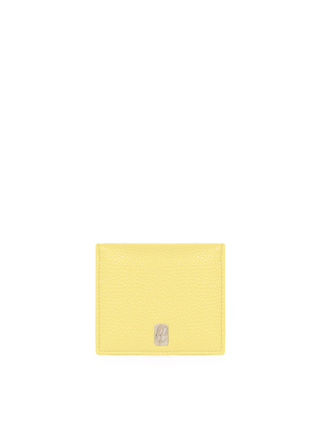 Compact Bifold Card Coin Pocket Wallet Leather Lemon Yellow