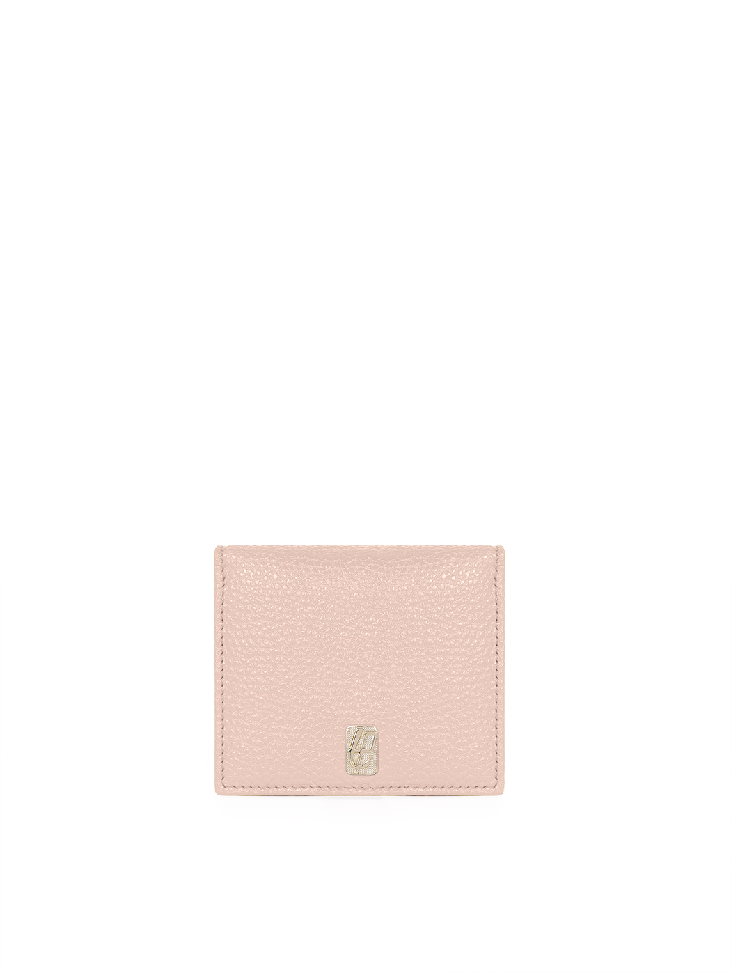 Compact Bifold Card Coin Pocket Wallet Leather Blush Pink