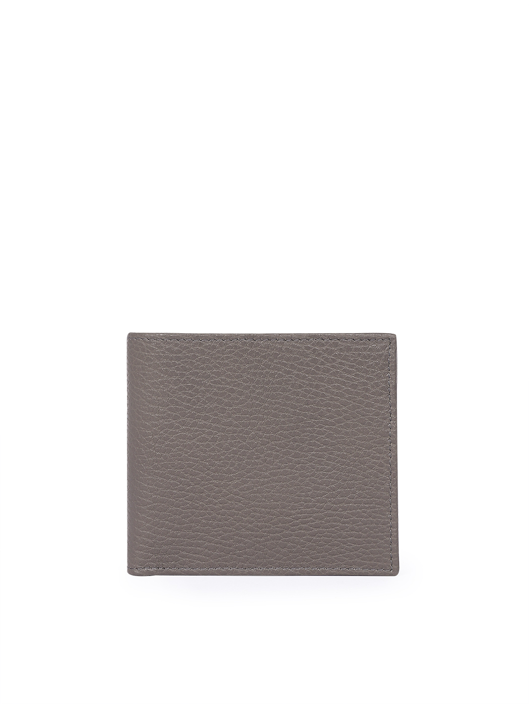 Pebble Leather Billfold Card Coin Wallet Grey