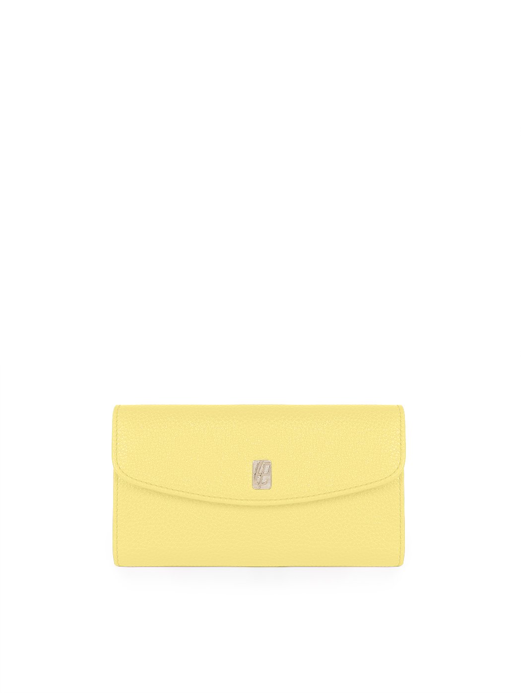 Женский кожаный кошелек лимонного цвета