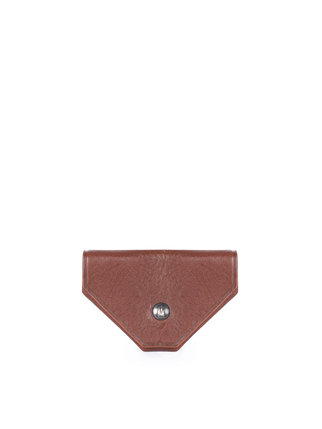 Triangle Fold-out Origami Coin Case Leather Dark brown