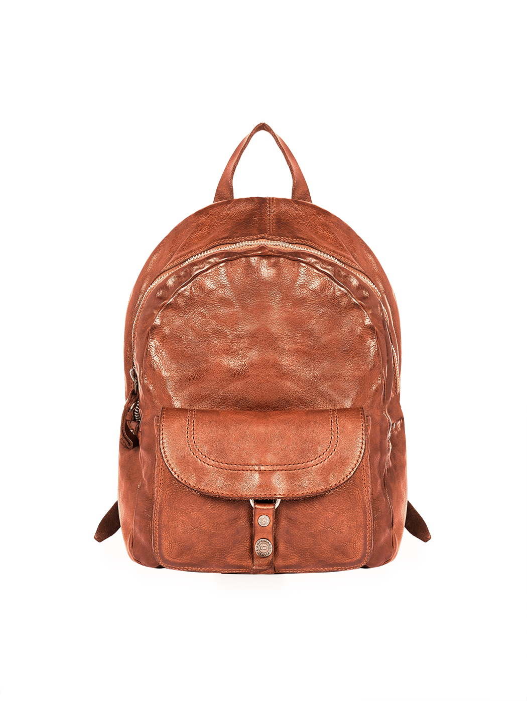 Medium backpack in vintage leather 烟草色