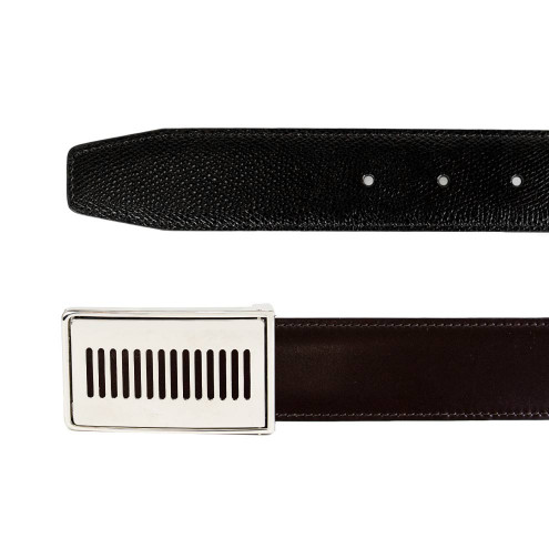 Reversible Belt In Leather Dark Brown/black Pierotucci | Pierotucci