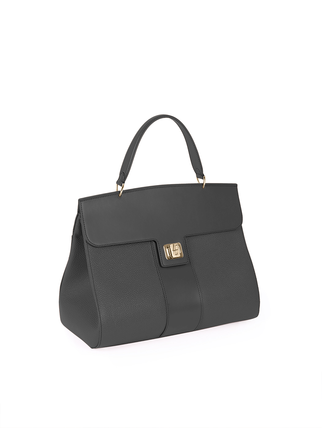 Luxury 50s Top Handle Handbag Lavinia Jet Black