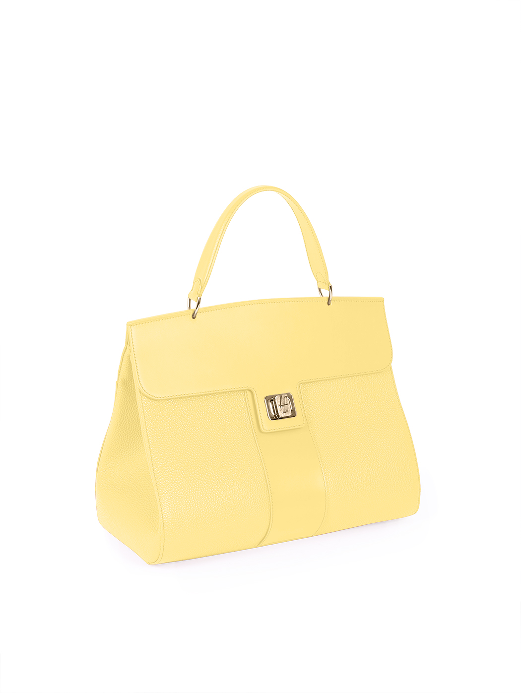 Luxury 50s Top Handle Handbag Lavinia Lemon Yellow