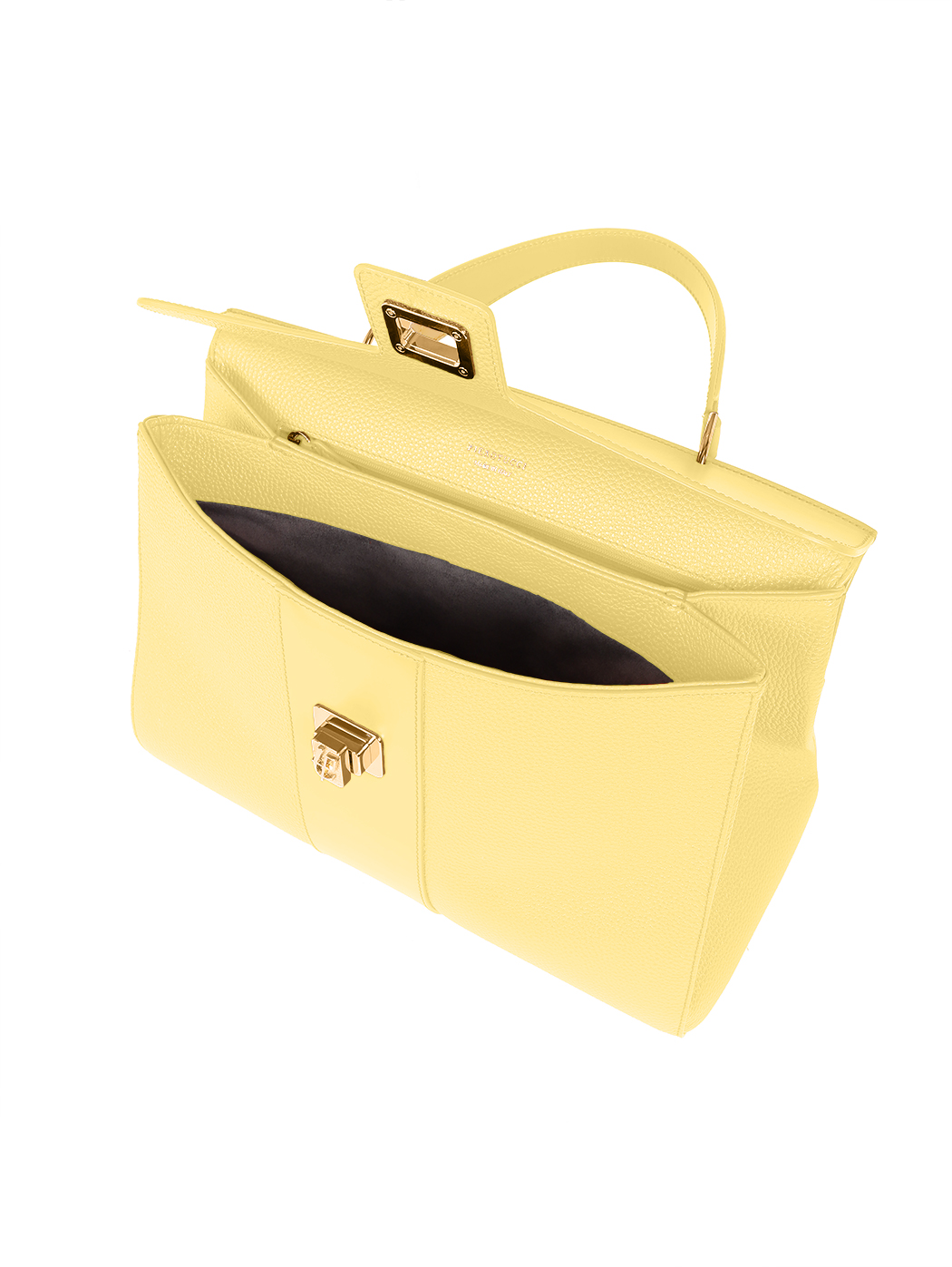 Luxury 50s Top Handle Handbag Lavinia Lemon Yellow