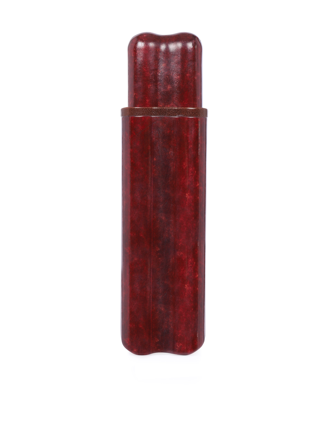 Cuban type Cigar Holder Leather Dark Red