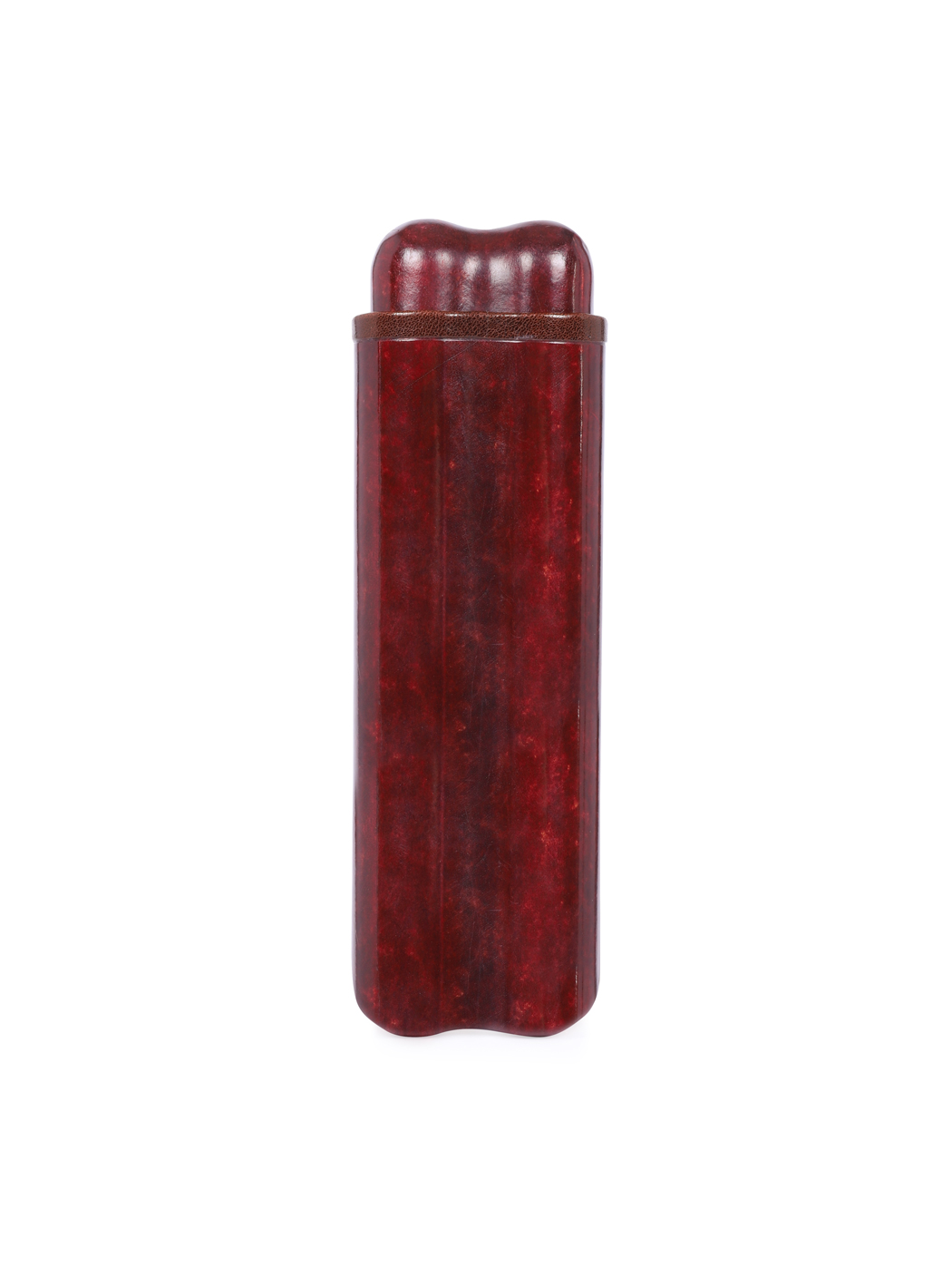 Cuban type Cigar Holder Leather Dark Red