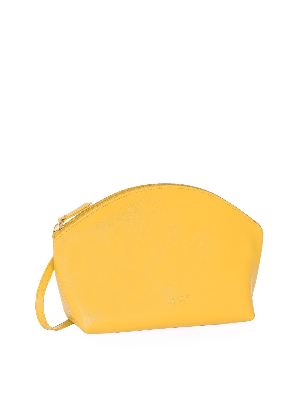 Pochette Grande In Pelle Giallo Con Tracolla