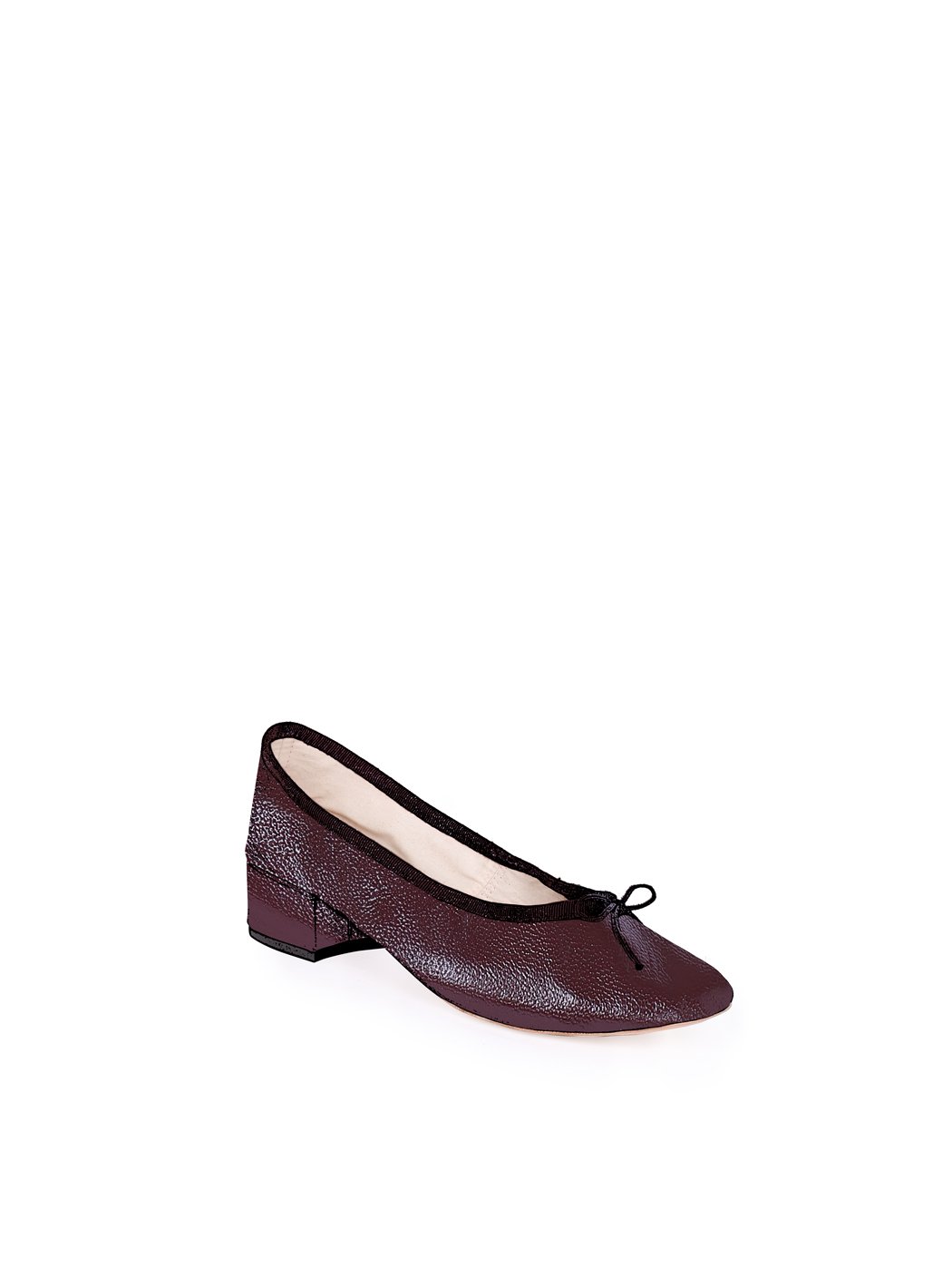 Ballet Pumps Block Heel - Bordeaux Oxblood Nappa