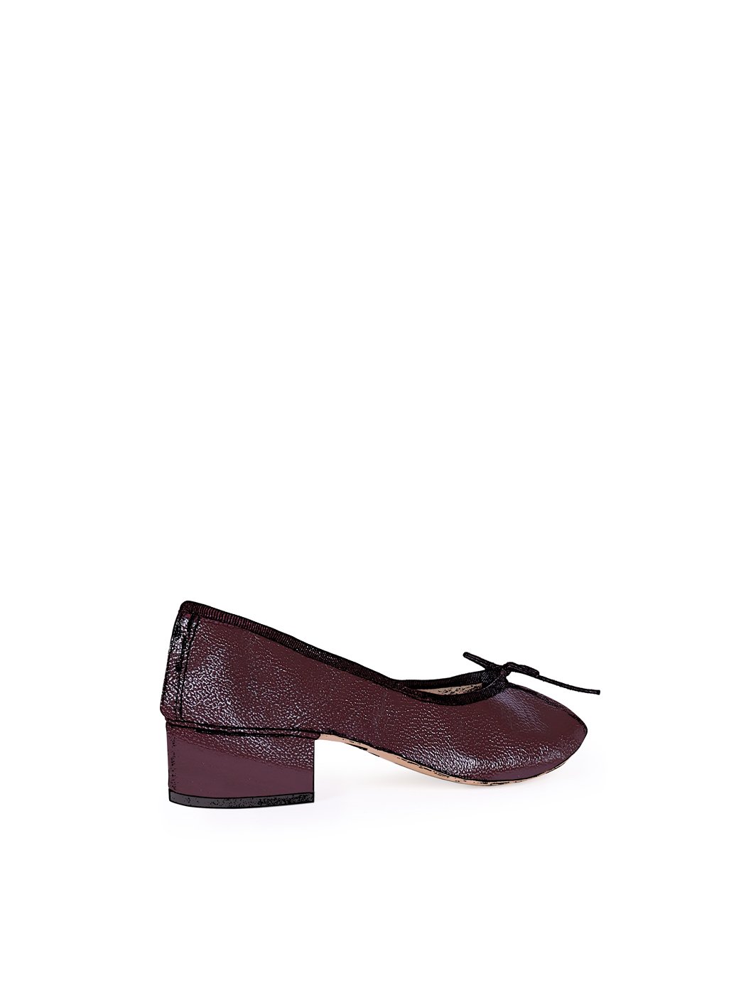 Ballet Pumps Block Heel - Bordeaux Oxblood Nappa