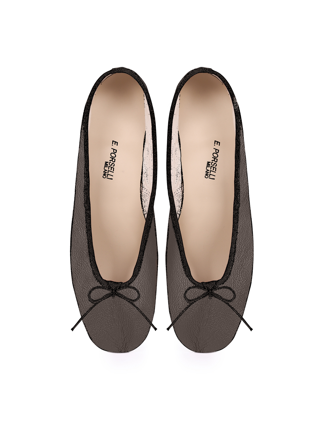 Ballet Pumps Block Heel - Dark Brown Nappa