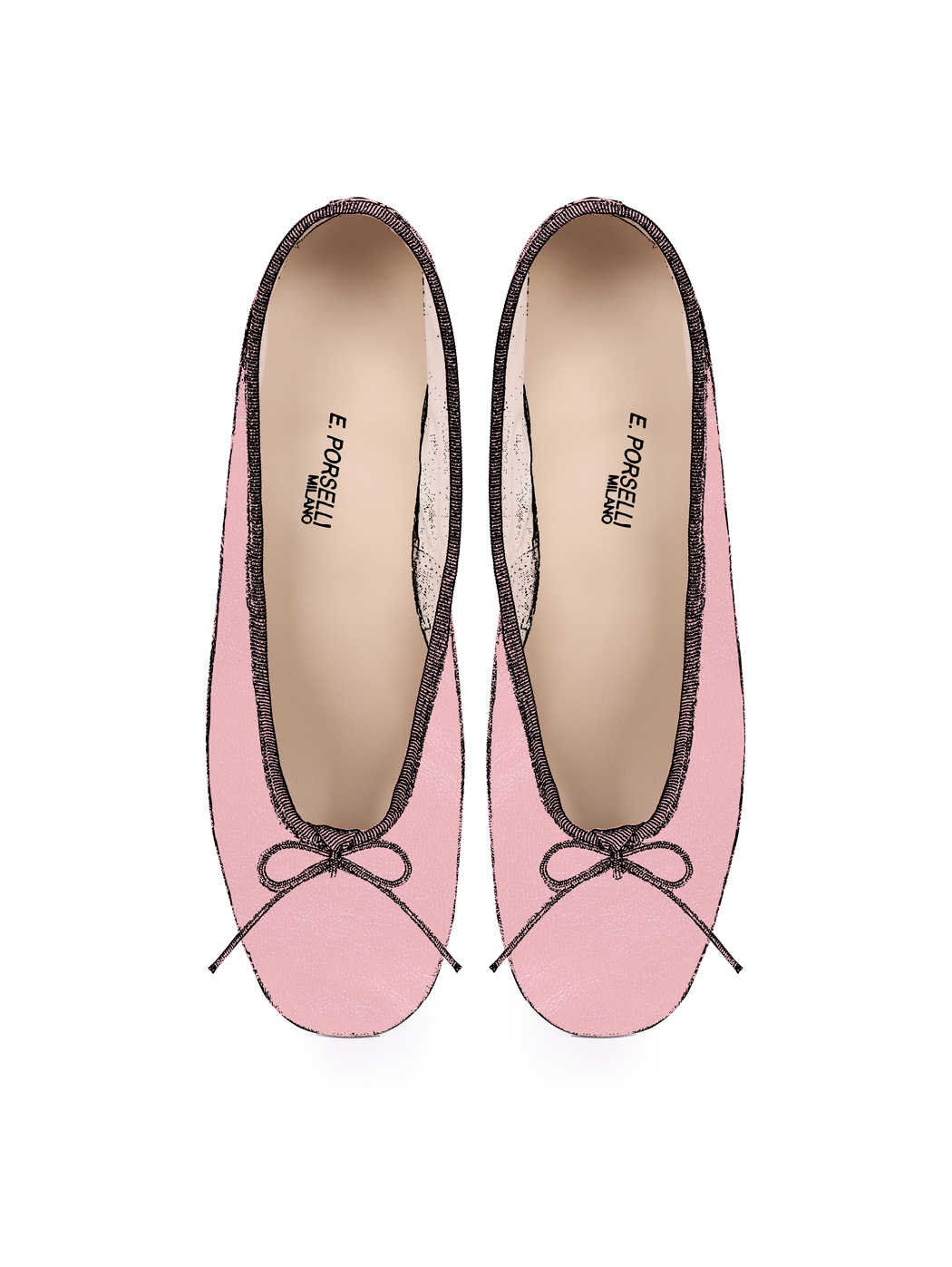 Ballet Pumps Block Heel - Pink Nappa