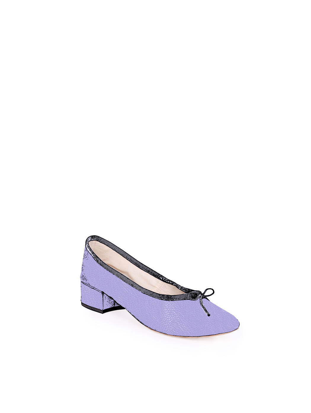 Ballet Pumps Block Heel - Light Purple Nappa